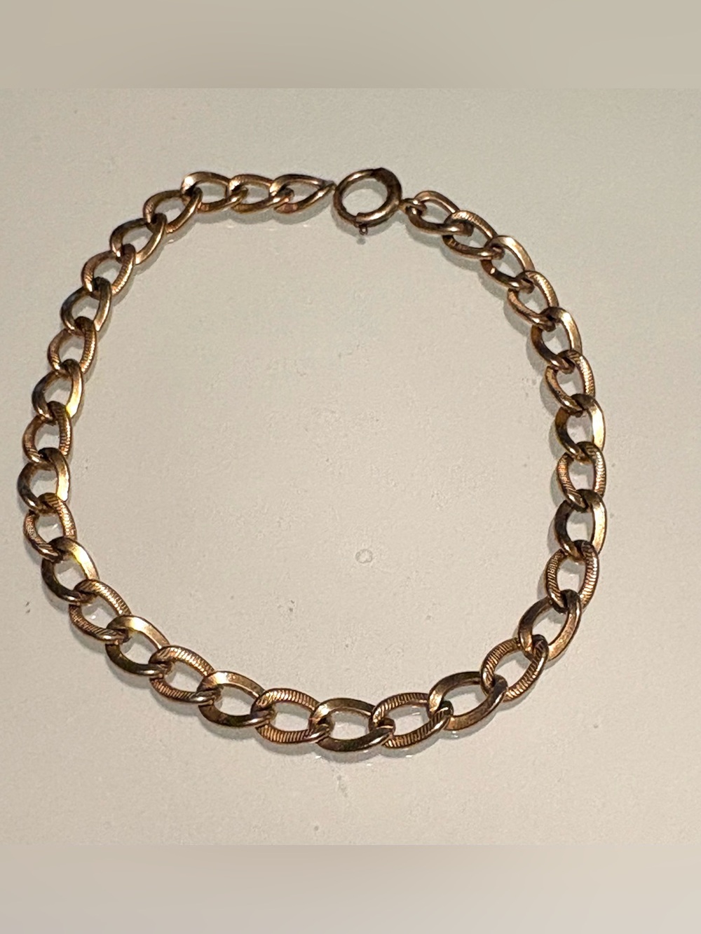 Vintage 12k Gold Filled DOUBLE LINK CHARM BRACELET - 7.5”